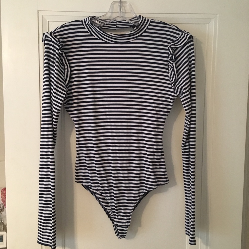 PrettyLittleThing Striped Open Back Bodysuit